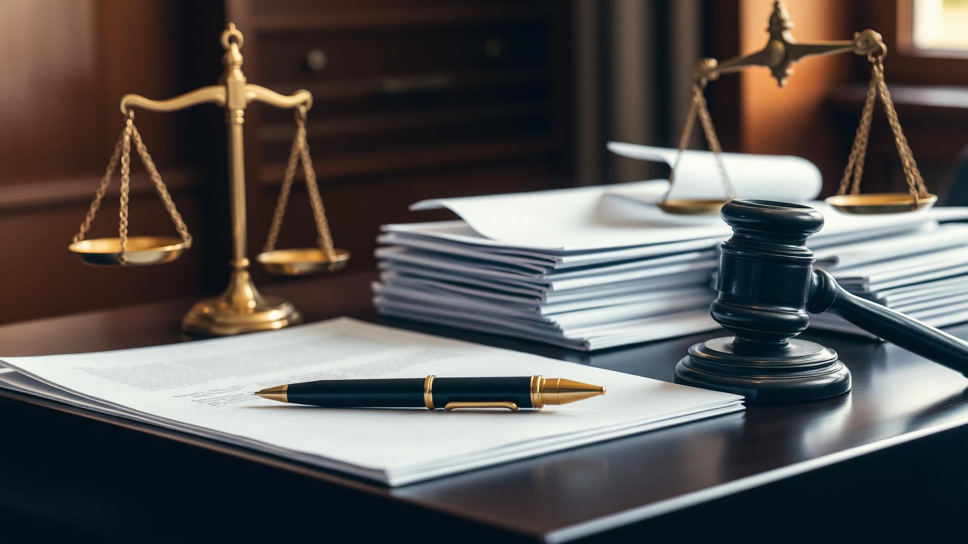 Scales of justice — case preparation and document accuracy.