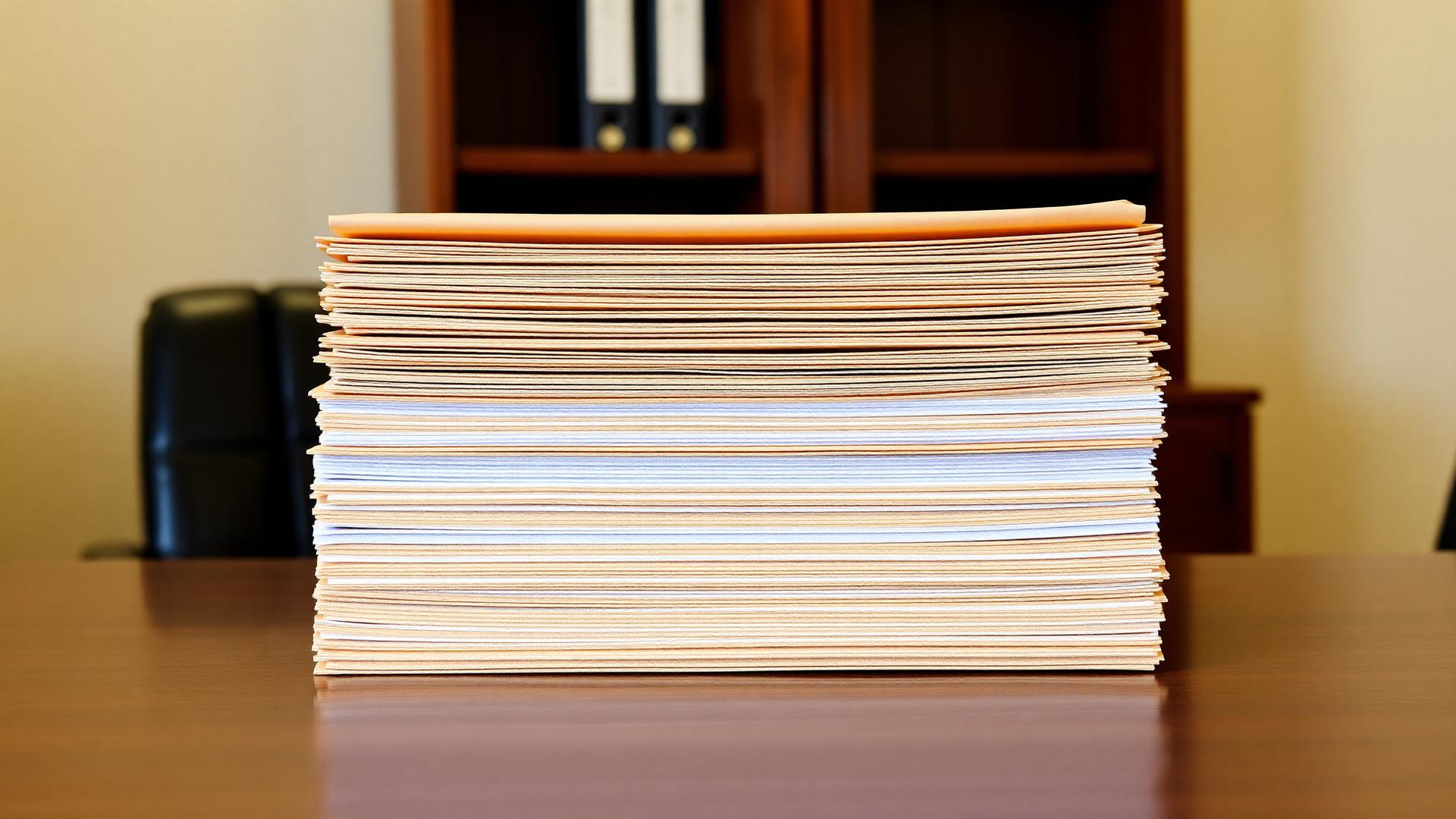 Organized case files, form numbers, and supporting exhibits.